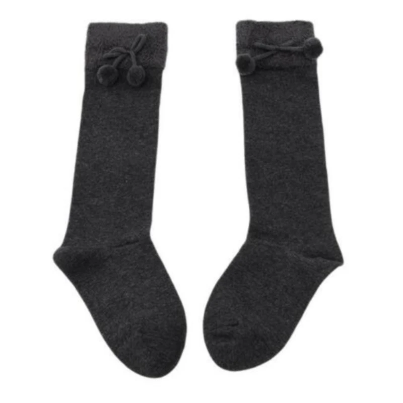 

Princess Socks Breathable Kids Socks Soft Feather Ball Mid Tube Socks for Childern High Quality Children's Cute Combed Cotton