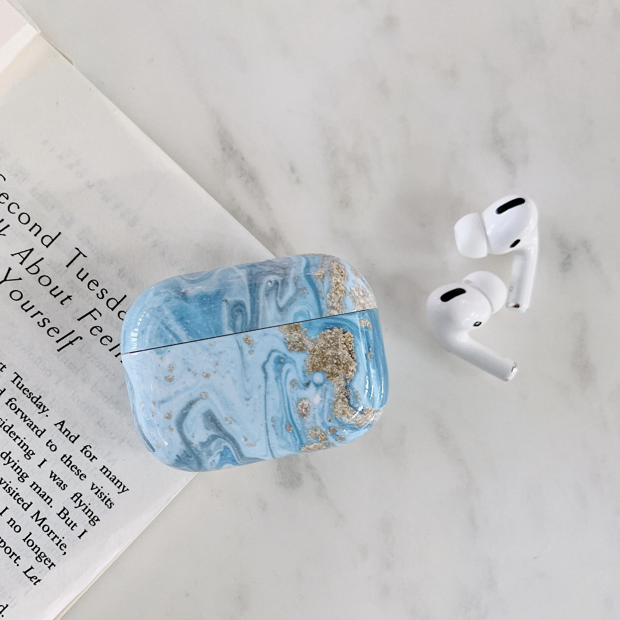 Чехол для Airpods Pro мраморный милый чехол Apple Аксессуары наушников Air Pods футляр