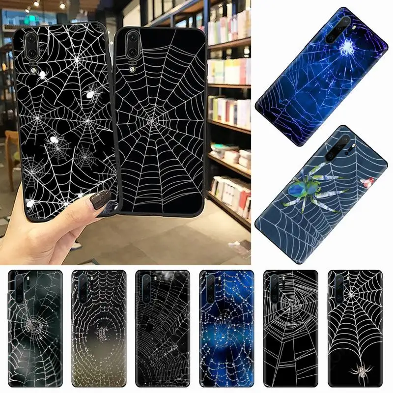 

Cool Spider web Black Phone Case For Huawei honor Mate 10 20 30 40 i 9 8 pro x Lite P smart 2019 nova 5t