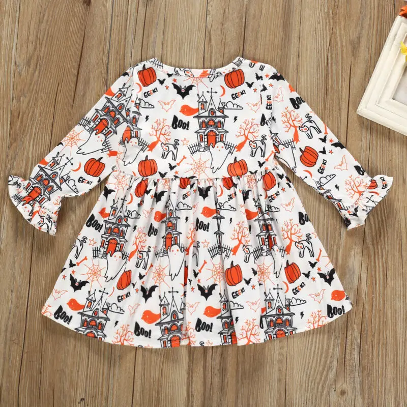 2019 платье для девочек на Хэллоуин нарядное платье-пачка принцессы с рисунком
