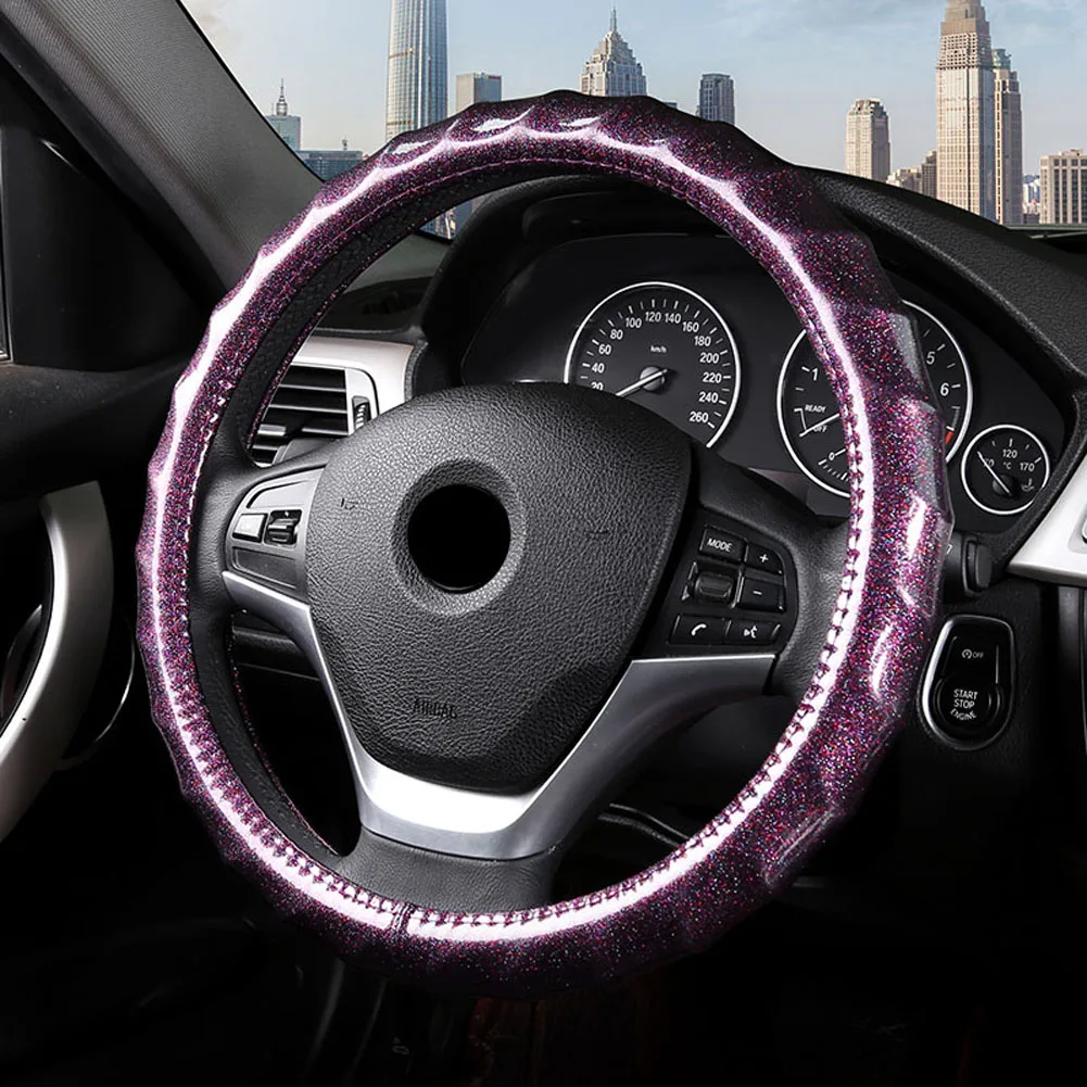 Colorful Pink Purple Red Car Steering Wheel Covers Women Covered Steering-Wheel Case Interior Accessories | Автомобили и