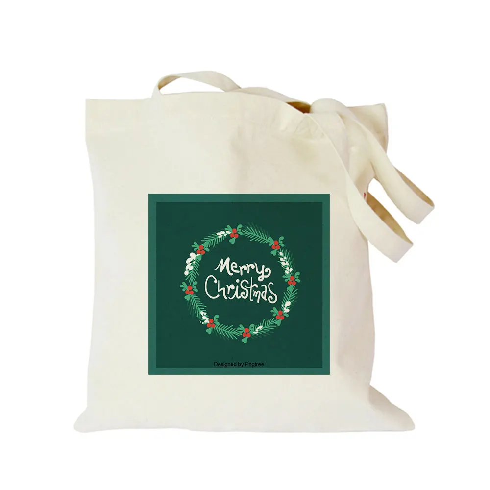 Christmas bag 01 Заказная эко diy тканевая хозяйственная сумка, Рождественское украшение, складная многоразовая Холщовая Сумка-тоут с логотипом, креативный круглый принт, handabg - Цвет: Christmas bag 01