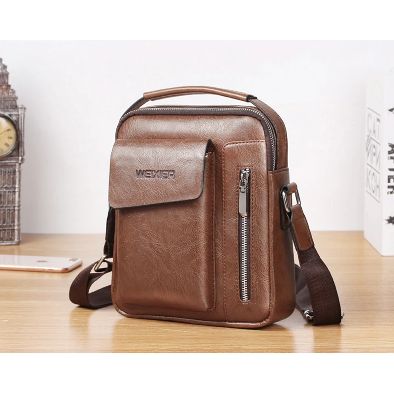 Деловой портфель кожаные сумки Мужская винтажная сумка на плечо мужской коллаж