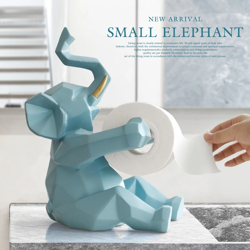 Animal Statue Craft Toilet Paper Holder Table Living Room Office Restaurant Hanging Paper Elephant/deer Figurine Home Decor