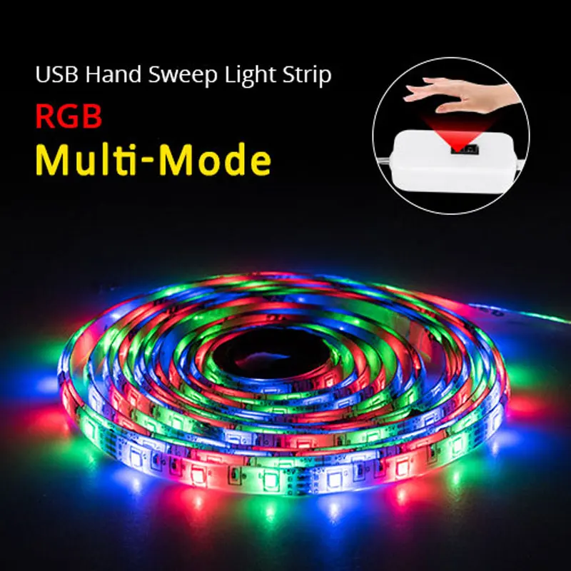 Multi-mode RGB Ручной датчик развертки 5 В USB Светодиодная лента светильник RGB Диодная лента умный переключатель Светодиодная лента для шкафа ТВ ПОДСВЕТКА кухня украшение дома - Испускаемый цвет: Multi-mode RGB