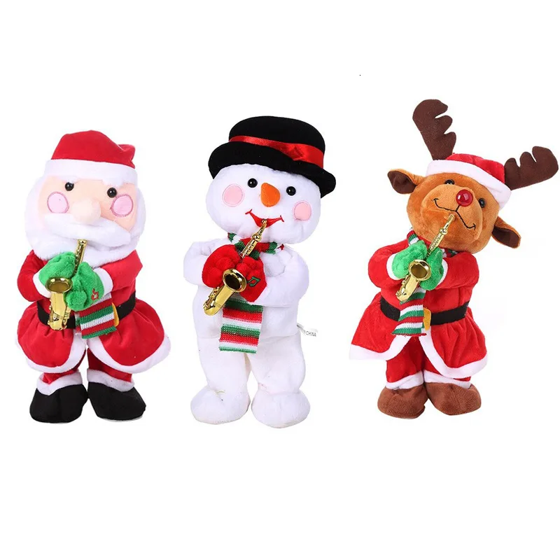Christmas Motor-driven Toys Blow Sax Old Milu Snowman Meeting Sing Twist | Игрушки и хобби