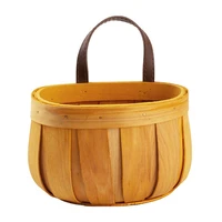 kitchen food storage basket universal fir wood chips woven wall hanging basket onion ginger and garlic container holder