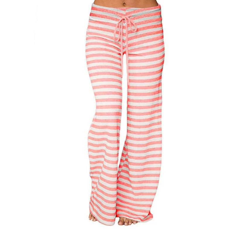 

Women Cotton Pajamas Sleepwear Nightwear Loungewear Homewear Full Length Sleep Bottoms Striped Ladies Clothes
