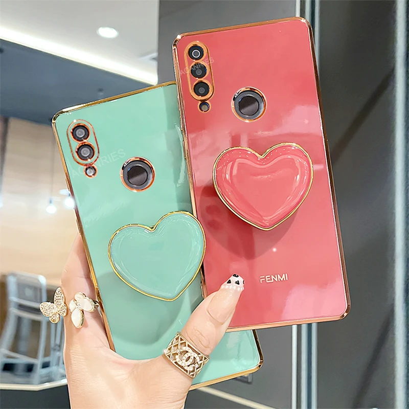 Роскошный силиконовый чехол-подставка с сердечками для Huawei Honor 10 20 Lite Pro 10i 8x 9x Mate 30