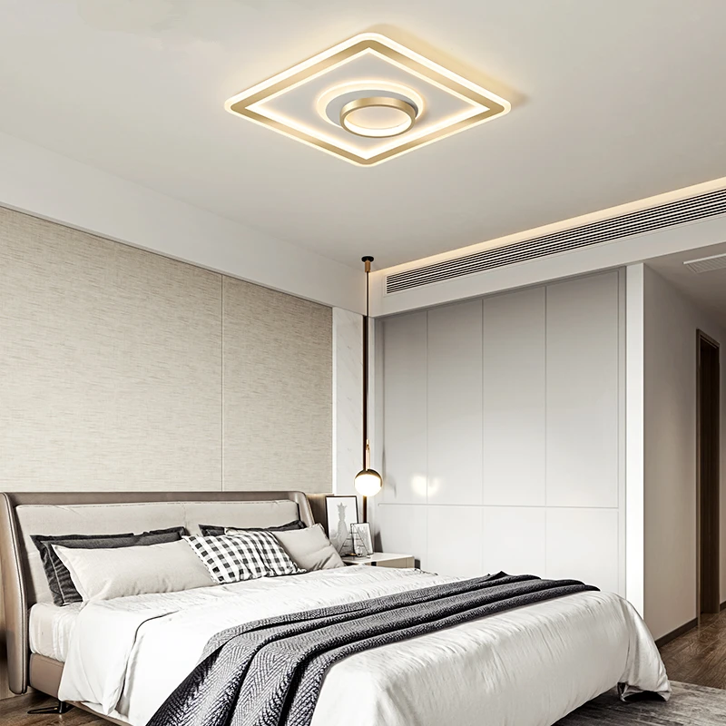 Золотой Акрил вокруг спальни потолочные светильники для гостиной Plafond 10 25