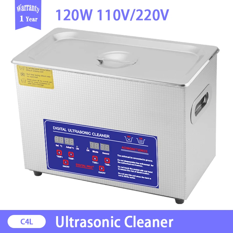 

Commercial 4L Industrial Ultrasonic Cleaner 120W Cleaning For Electronic Machinery Medical Industry Chemical Ultrasound Washer