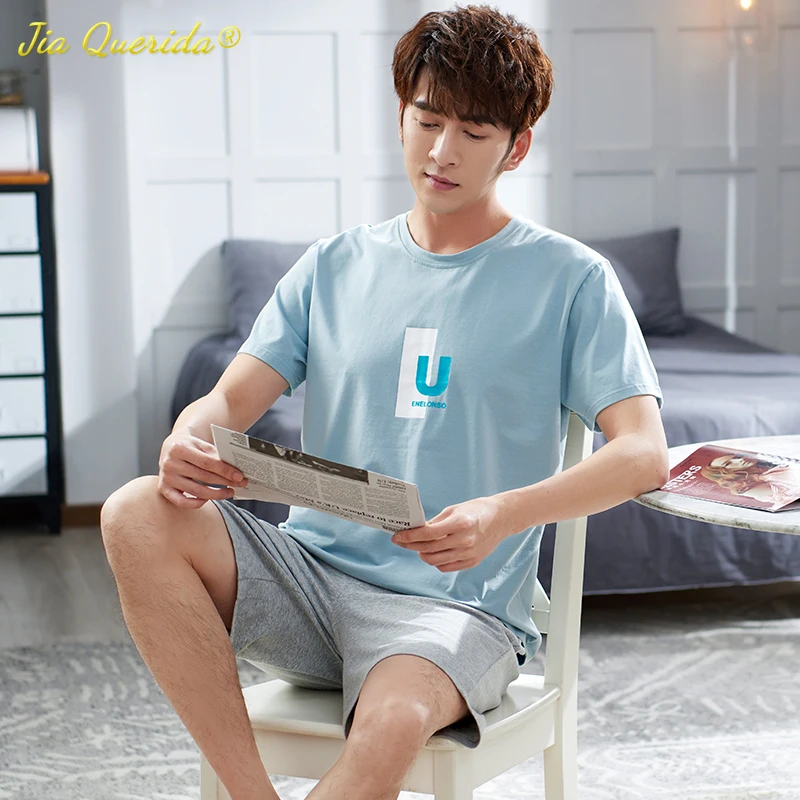 

Modal Pajamas Plus Size Nightsuits Man's O-Neck Loungewear Cool Viscose Cotton Skin Friend Sleepwear High Quality Men's Pajamas