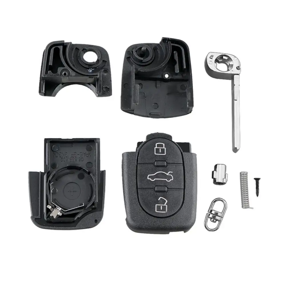 Чехол для автомобильного ключа с 3 кнопками Сменный откидной крышкой лезвием HAA