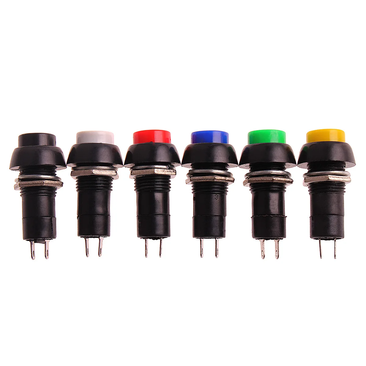 1PC PBS-11A PBS-11B 12mm self-locking Self-Recovery Plastic Push Button Switch momentary 3A 250V AC 2PIN 6Color | Обустройство дома
