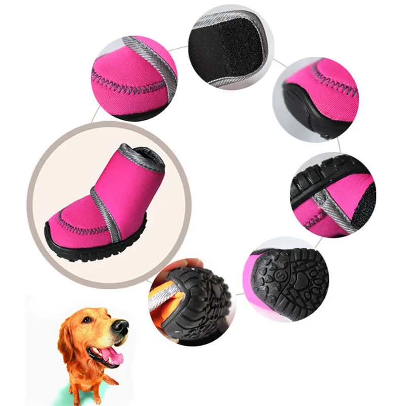 

4Pcs/Set Waterproof Winter Pet Dog Shoes 7 SIZE Dog's Boots Cotton Non Slip XS XL For ChiHuaHua Puppy