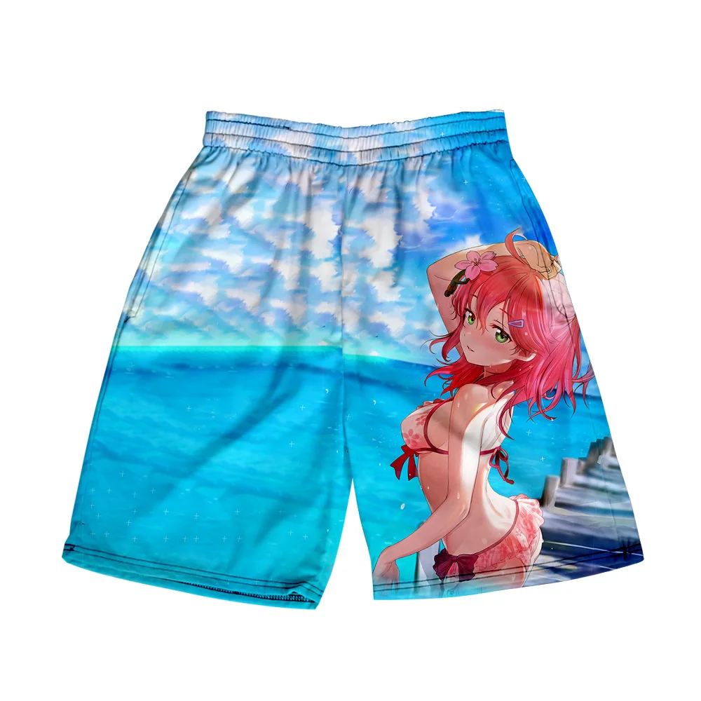 

HOLOLIVE VTuber Sakura Miko с 3D принтом летние праздничные женские/мужские с эластичной талией шорты в уличном стиле Kawaii пляжные шорты брюки