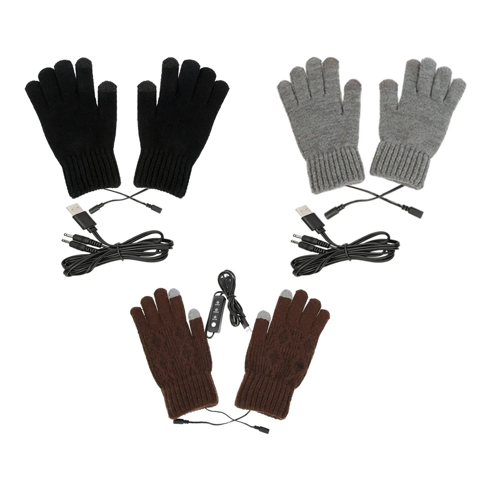 

Winter Electric Heated Gloves Windproof Cycling Warm Heating Touch Screen USB Powered Heated Gloves Christmas Gift