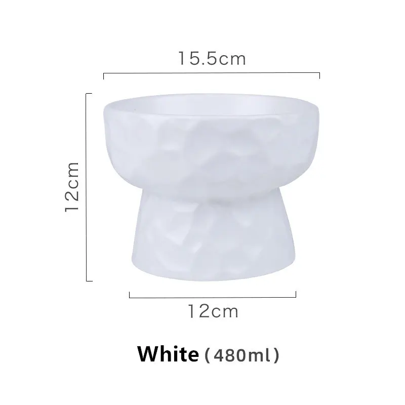 

Cute Ceramic Pet Bowl High-foot Protect The Cervical Spine Bowl Prevent Tipping for Cat and Small Dog Food Drink Water Feeder