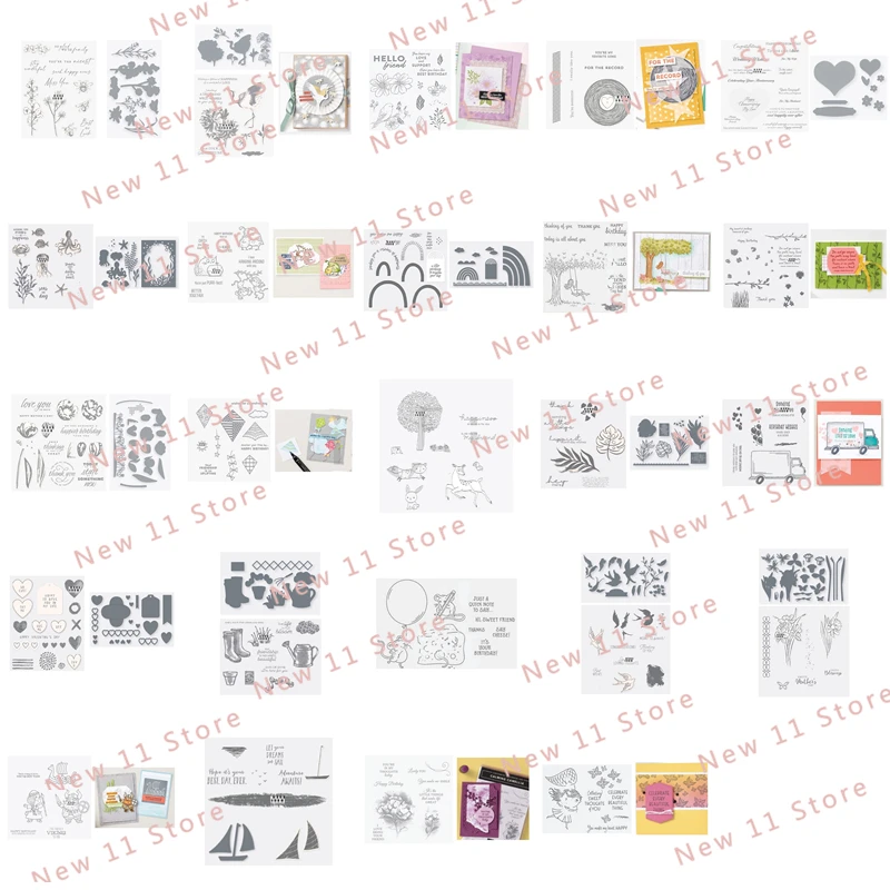 New 2021-2022 Mini Catalog Cutting Dies Clear Stamps Scrapbooking Paper Making Sentiments Flower Valentine's Day Embossing Frame