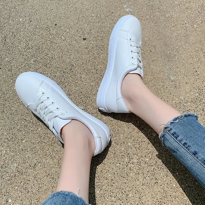 

Summer Shoes Women Comfortable Sneaker Chunky Flat Shoes Tenis Feminino Fashion White PU Leather Shoes Vulcanized Woman Mujer