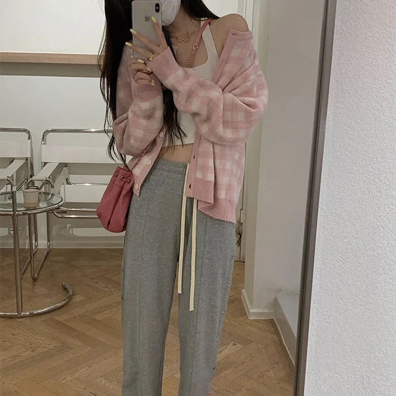 

Zadily 2021 Women Single Breasted O-neck Women Button Cardigan Sweater Geometric Knitted Loose Jumper Top Jacket Coat