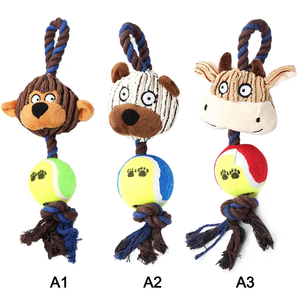 Жевательная игрушка для собак в форме животных хлопковые веревки теннисная