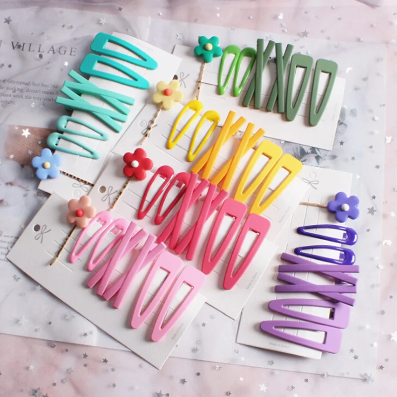 7 шт. для девочек заколки волос детей Детские аксессуары клип шпильки однотонные