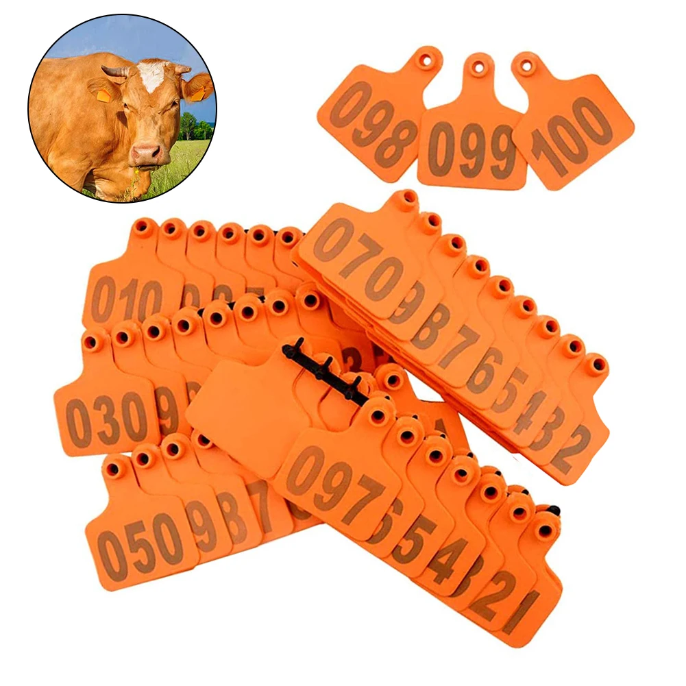

100Pcs Animal Ear Tag Card Sheep Pig Ear Marker Card 001-100 For Goat Identification Kit Ear Tagger Livestock Animal Ear Tags