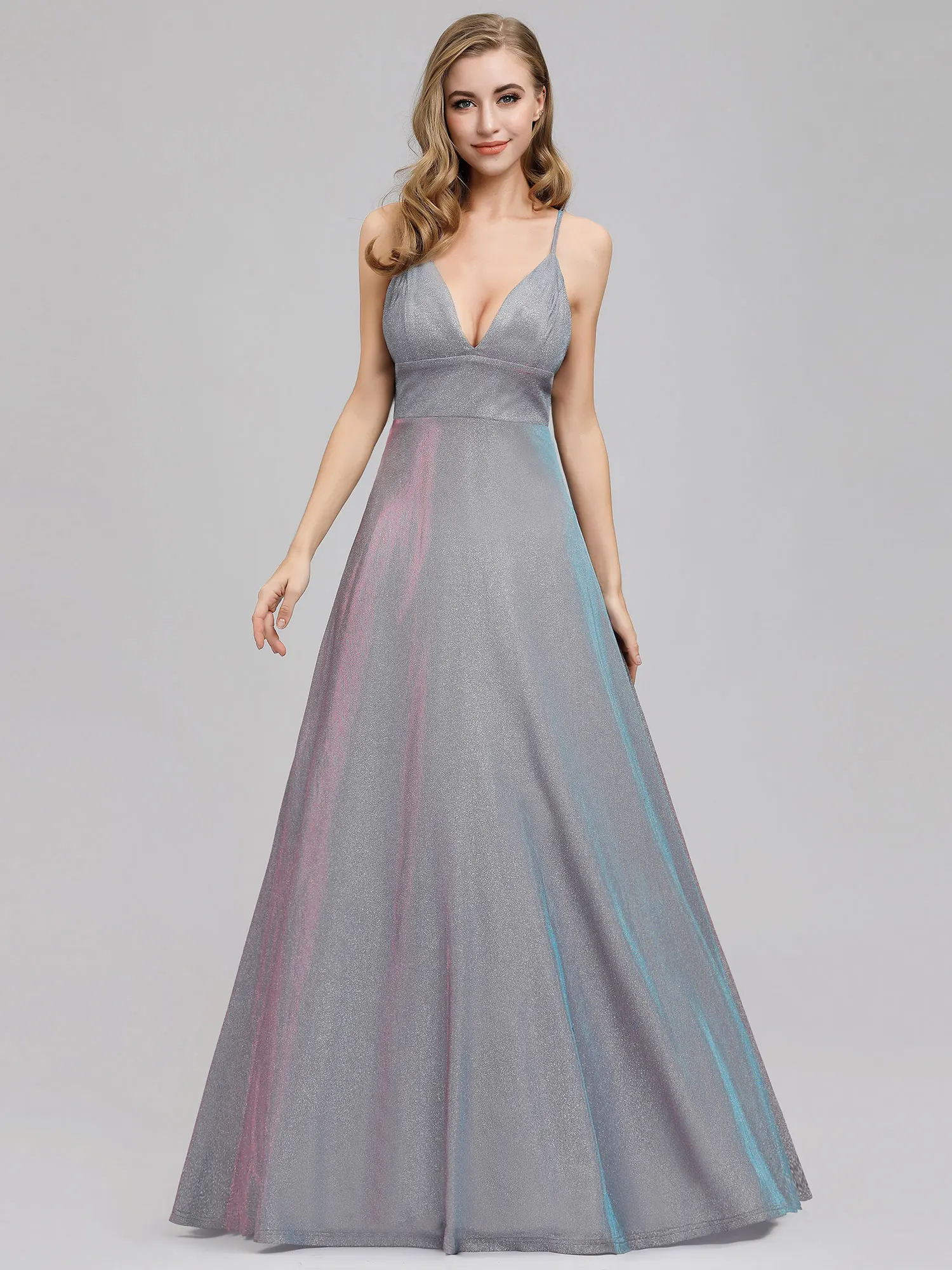 

Женское вечернее платье макси Ever Pretty, праздничное платье на бретелях-спагетти с глубоким V-образным вырезом, EP07937, лето 2019