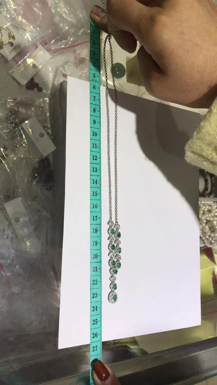 Женское Ожерелье с натуральным изумрудом полукруглый кулон из натурального