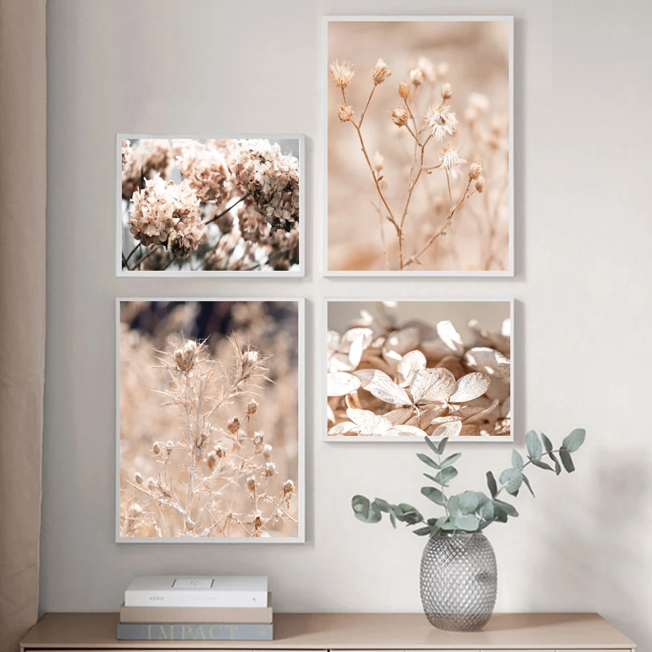 Настенная живопись на холсте натуральный тростник Одуванчик цветок лист