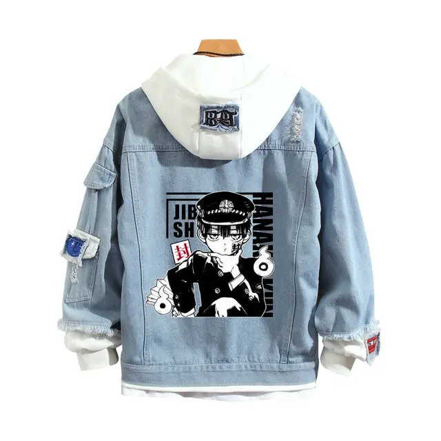 Джинсовая куртка с капюшоном Ханако кун из двух частей | Тематическая одежда и