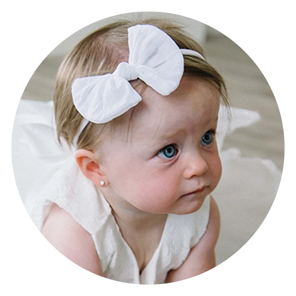 

Детское супер-мягкое нейлоновое ободок для волос с бантиками для девочек, эластичная повязка для волос, ободок для детей, бесшовные аксессу...