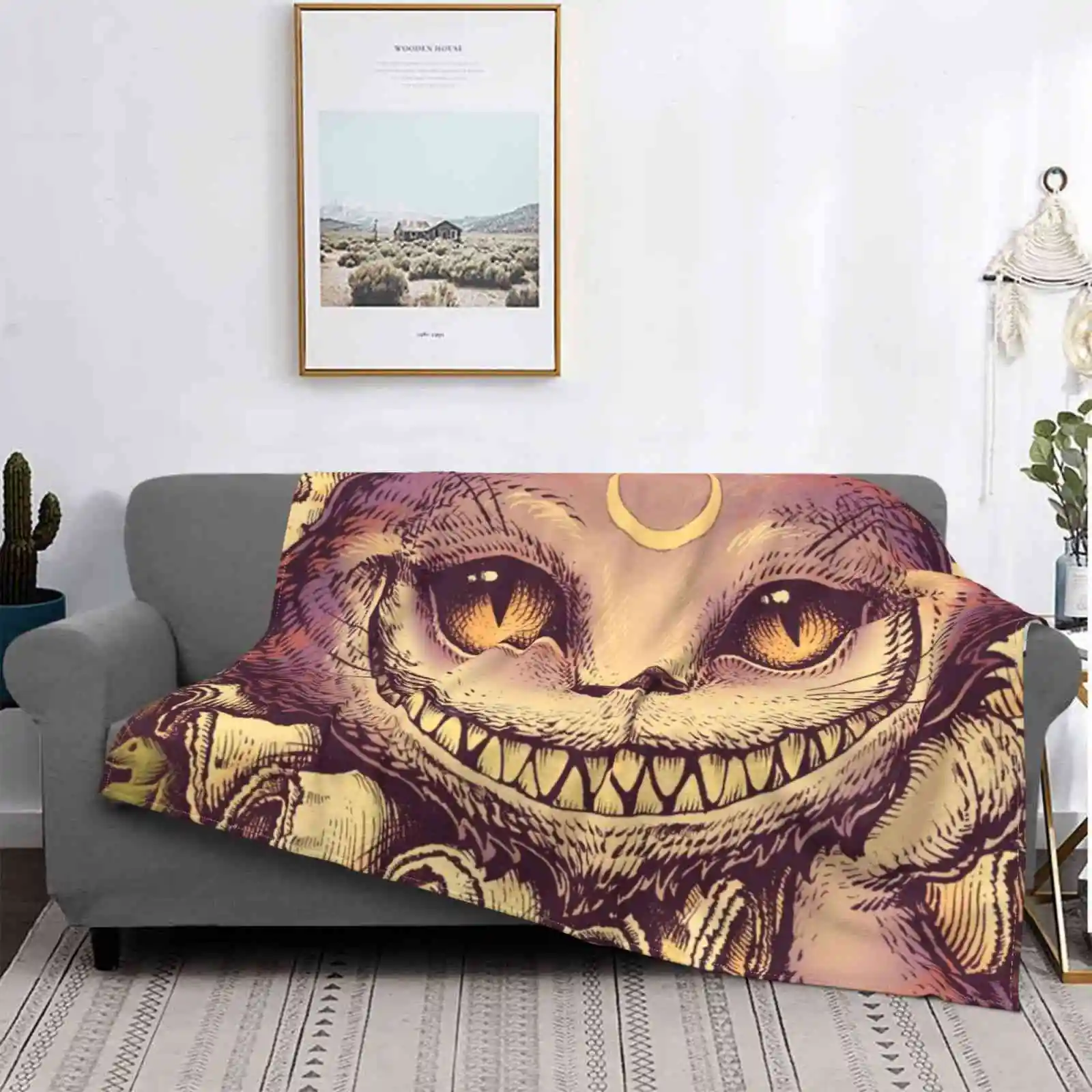 

Cheshire Cat Hot Sale Printing High Qiality Flannel Blanket Alice In Cats Halloween Christmas Lewis Carroll Fantasy Tale