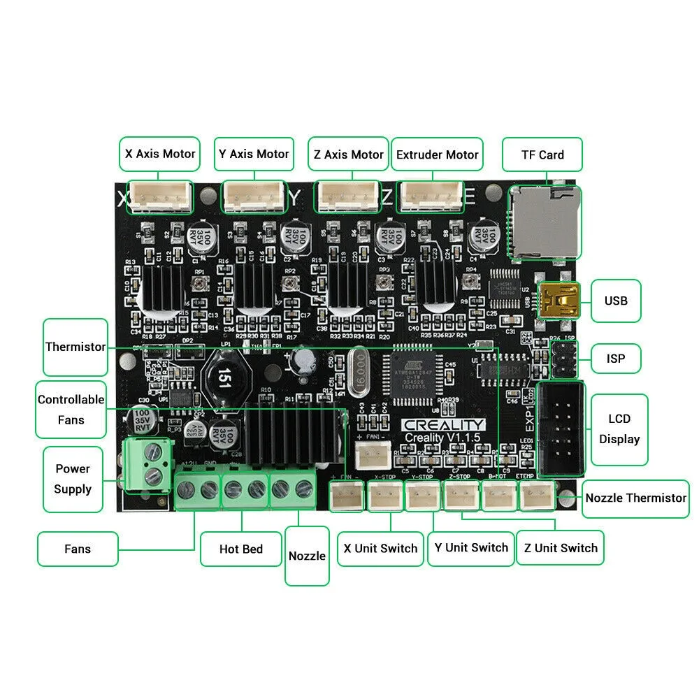 

3D Printer Parts Silent Motherboard for Ender-3 V2/Ender 3 Pro/Ender-3 3D Printer Acessories High Precision Kit Motherboard