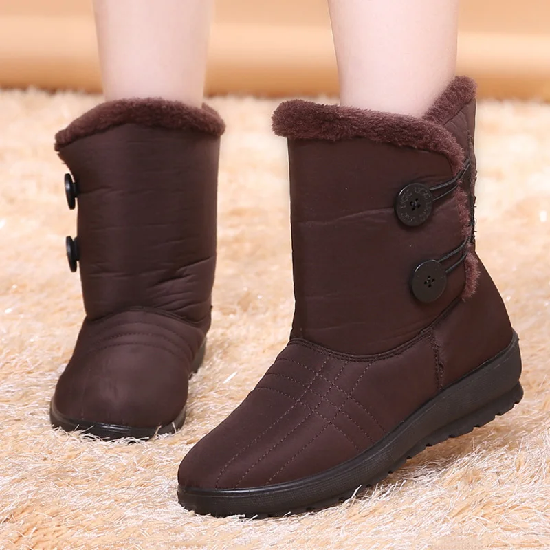 

Non-Slip Snow Boots 2019 New Women Boots Plush Warm Ankle Boots For Women Winter Boots Waterproof Mother Shoes Women Booties