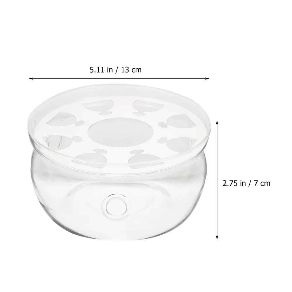 

1Pc Glass Teapot Heater without Candle Tea Heater Keep Warm Teapot (White)