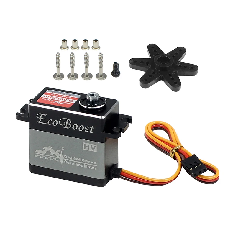 JX-Servo CLS6322HV, 21KG, gran par, 180 grados, alto voltaje, CNC, carcasa de aluminio, engranaje de Metal, Servo Digital sin n&uacute;cleo para helic&oacute;ptero teledirigido-0