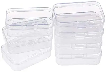 

18 Pack 2.5x1.73x0.78 Rectangle Clear Plastic Bead Storage Containers Box Case with lid for Earplugs,Pills,Tiny Bead