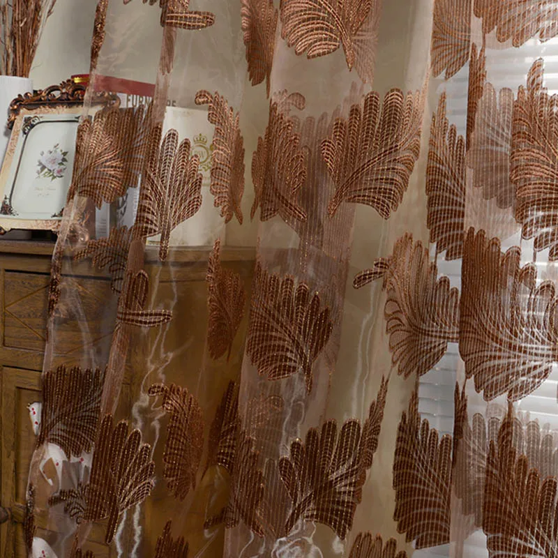 Поворотный цветок перо печать свежий экран для окна гостиная спальня