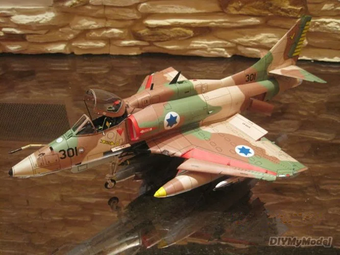 DIYMyModeI-Kit de modelo de papel para manualidades, juguete de rompecabezas hecho a mano, avi&oacute;n de ataque de Michael A-4 Skyhawk, escala 1:32-0