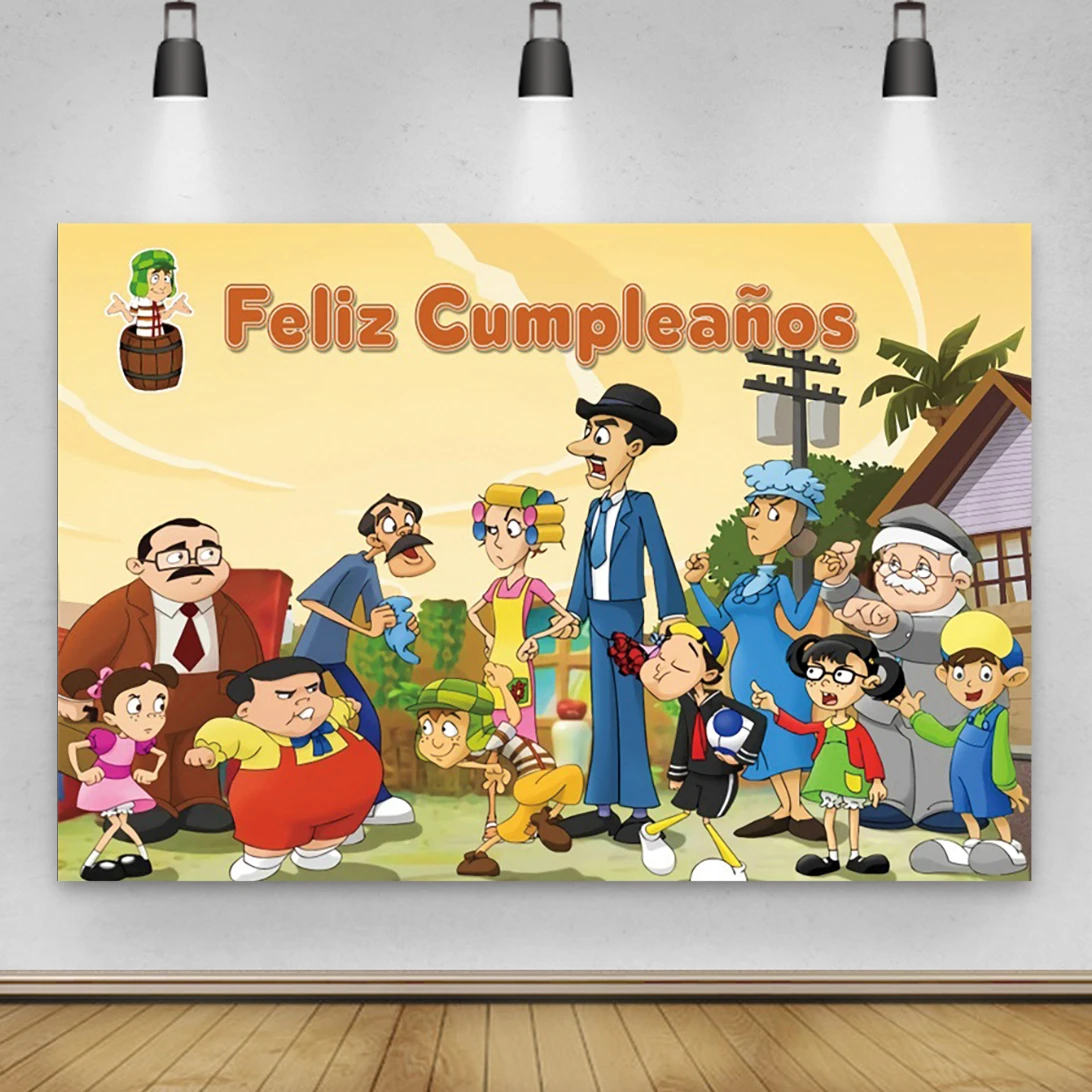 Feliz Cumpleaños мультфильм с днем рождения детский баннер для вечеринки фото фон