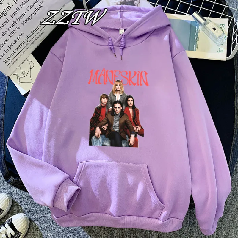 

Hip Hop Hoodies Sweatshirt Italian singer Maneskin Hoodie Harajuku Women Thin Sweatshirt Streetwear Casual Oversized Pullovers