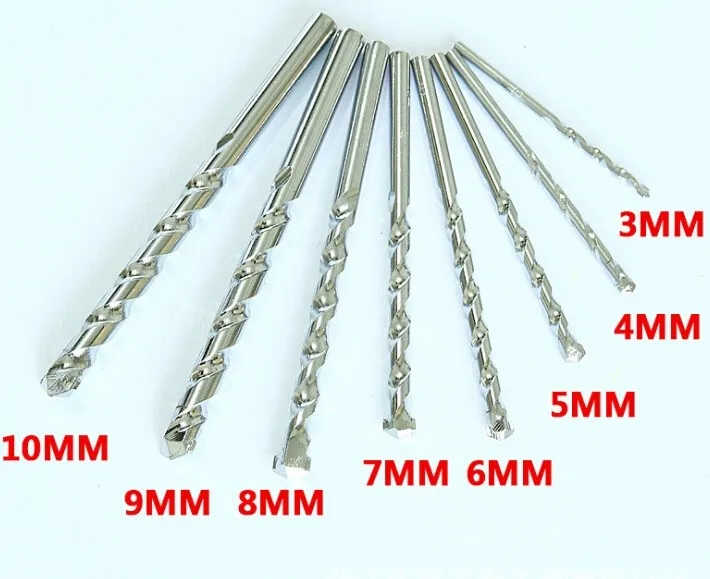 

8pc Masonary Drill Bit Set Stone Brick Concrete Wall 3 -10mm Masonry Drills Bits For Keyless Drill Chucks