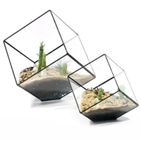 80 hot sale geometric cubes glass terrarium home decor plant fleshy flower holder planter box for succulents garden home decor