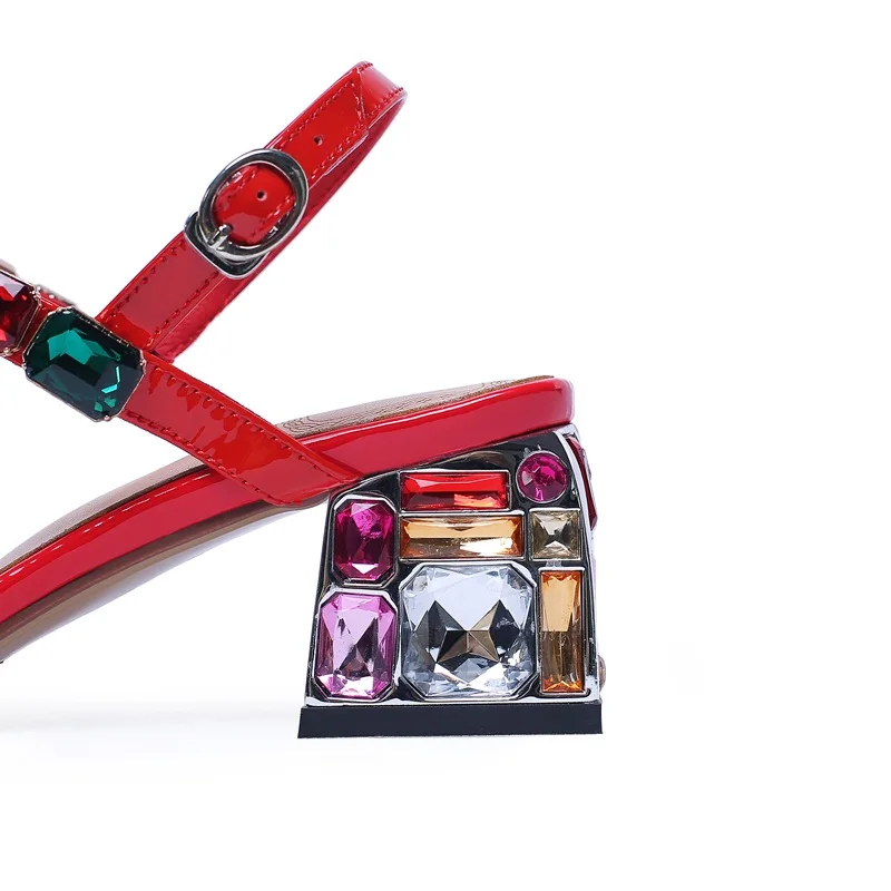 

Women Sandals New 2020 Fashion High Heels Pumps Comfortable Rhinestone Wedding Dress Shoes Woman Gladiator Sandals Big Size 43