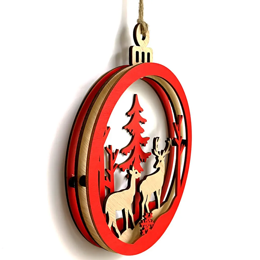 Деревянная 3D подвеска в форме лампы украшение для дома рождественской елки 2019 |