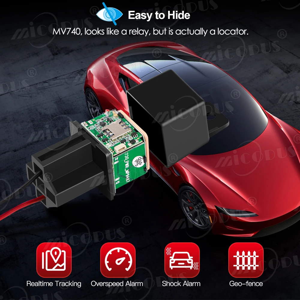 GPS-трекер Micodus MV740 MV720 автомобильный 9-90 в