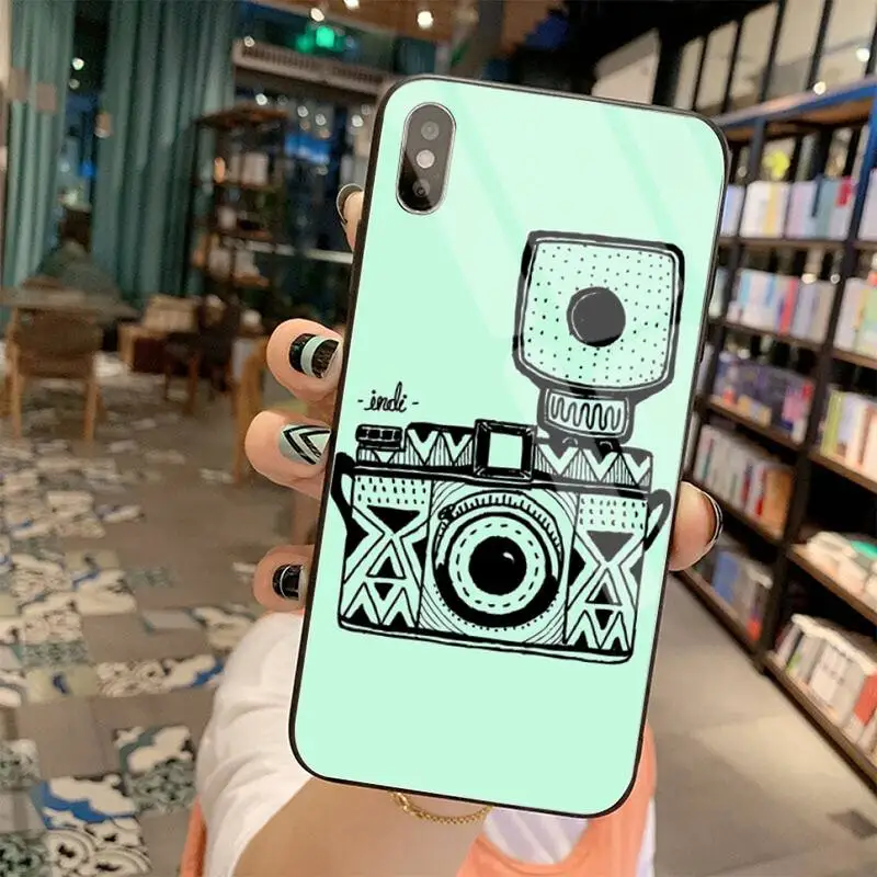 

Retro camera pattern Phone Case Cover Tempered Glass For iPhone 11 Pro XR XS MAX 8 X 7 6S 6 Plus SE 2020 case