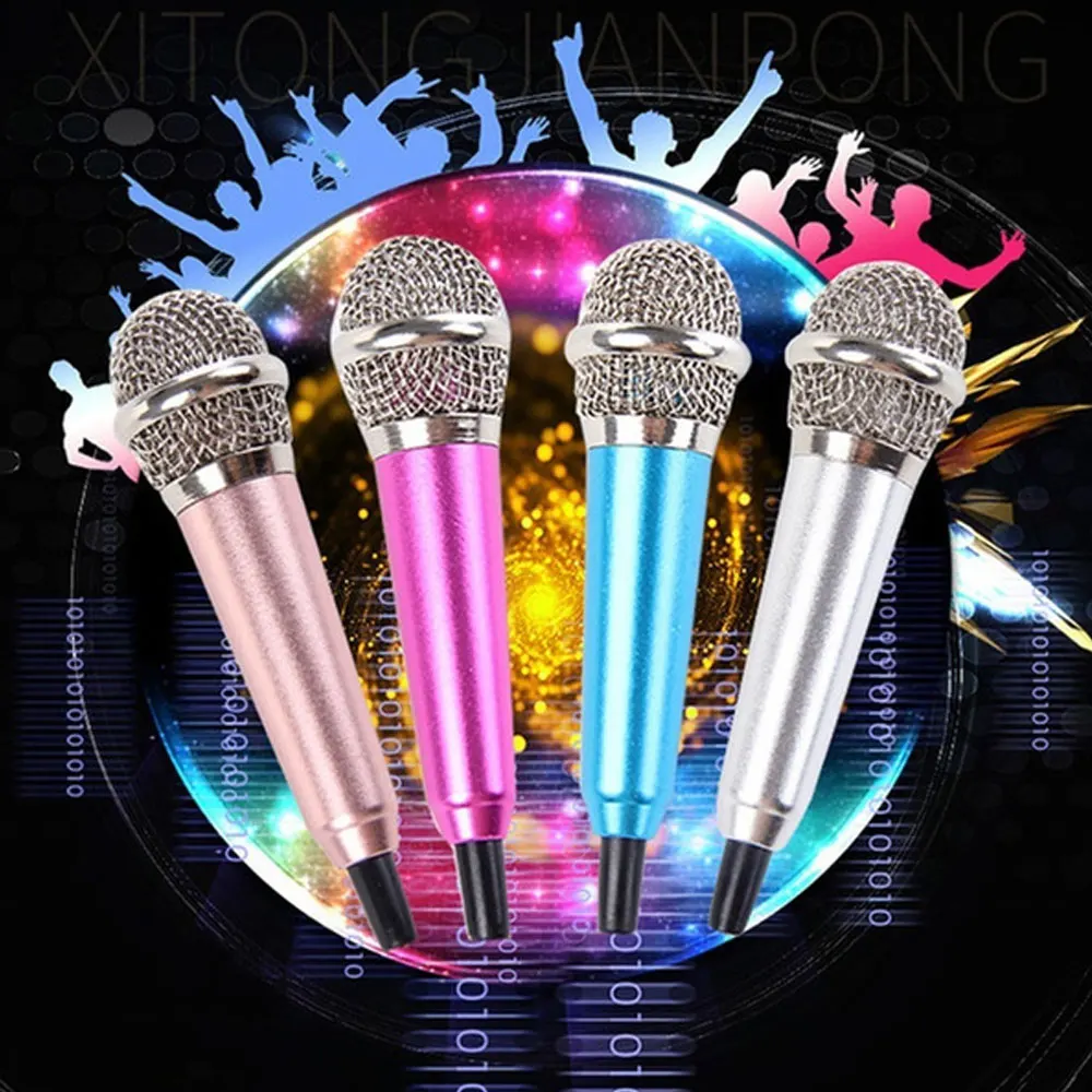 

Portable 3.5mm Stereo Studio Mic KTV Karaoke Mini Microphone For Smart Phone Laptop PC Desktop Handheld Audio Microphone